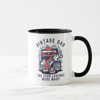 Custom Vintage Dad Legend Year Retro Cassette Mug