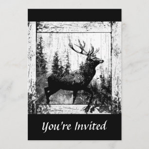 Custom Vintage Design Stag, Bachelor Party Invite