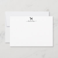 Custom Vintage Dog Beagle hound Note Card