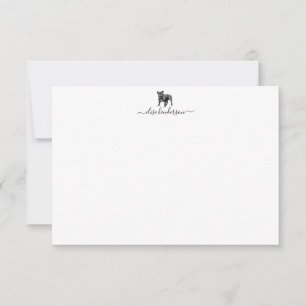 Custom Vintage Dog Bulldog Note Card