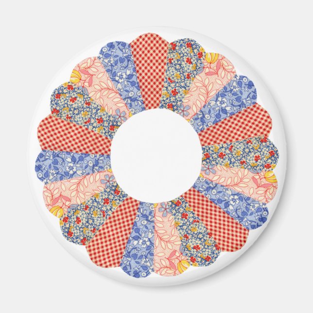 Custom Vintage Dresden Plate Quilt Magnet (Front)