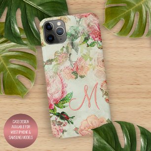 Custom Vintage Dusty Pink Floral Rose Pattern iPhone 11Pro Max Case