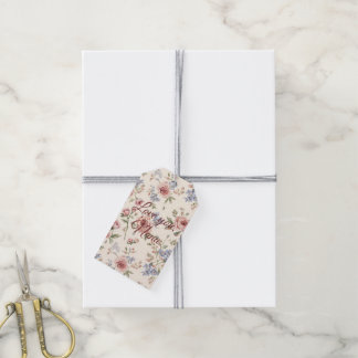 Custom vintage elegant pink rose floral decoupage gift tags