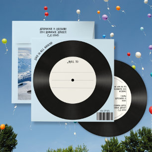 Custom Vintage Faux Vinyl Record Photo Wedding Envelope