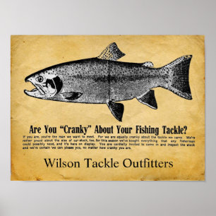 Custom Vintage Fishing Tackle Sign