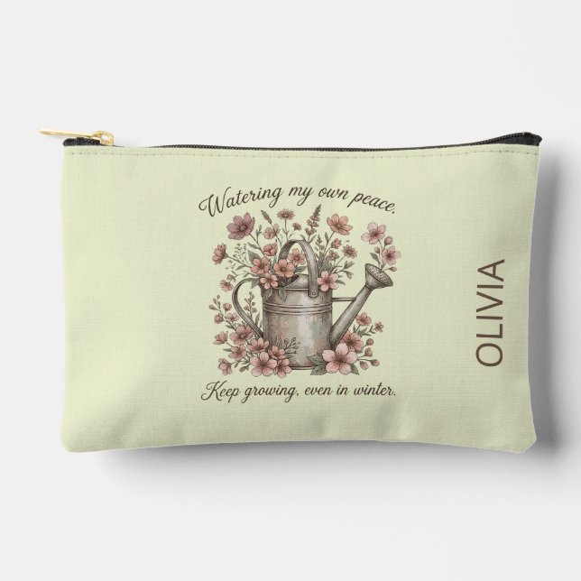 Custom Vintage Floral Botanical Accessory Pouch (Front)