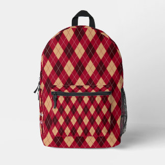 Custom Vintage Geometric diamond pattern Aesthetic Printed Backpack