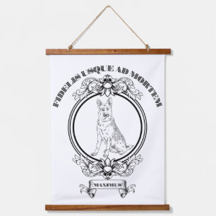 Custom Vintage German Shepherd Crest - Dark Academ Hanging Tapestry