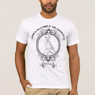 Custom Vintage German Shepherd Crest - Dark Academ T-Shirt