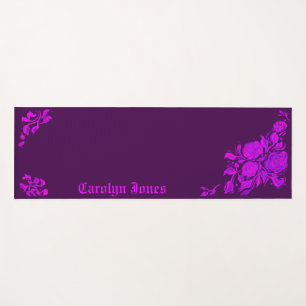 Custom Vintage Gothic Rose Engraving Yoga Mat