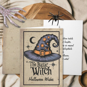 Custom Vintage Gothic Typography Halloween Witch Card