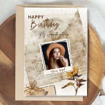 Custom Vintage Granddaughter Photo Birthday Card<br><div class="desc">Make your granddaughter’s birthday extra special with this elegant vintage-style photo card, thoughtfully designed just for her. This card features a warm antique paper background, a sunflower accent, a gift illustration, and a Polaroid-style frame where you can upload your own photo. Every detail is fully customisable: ✨ Granddaughter’s name 📆...</div>