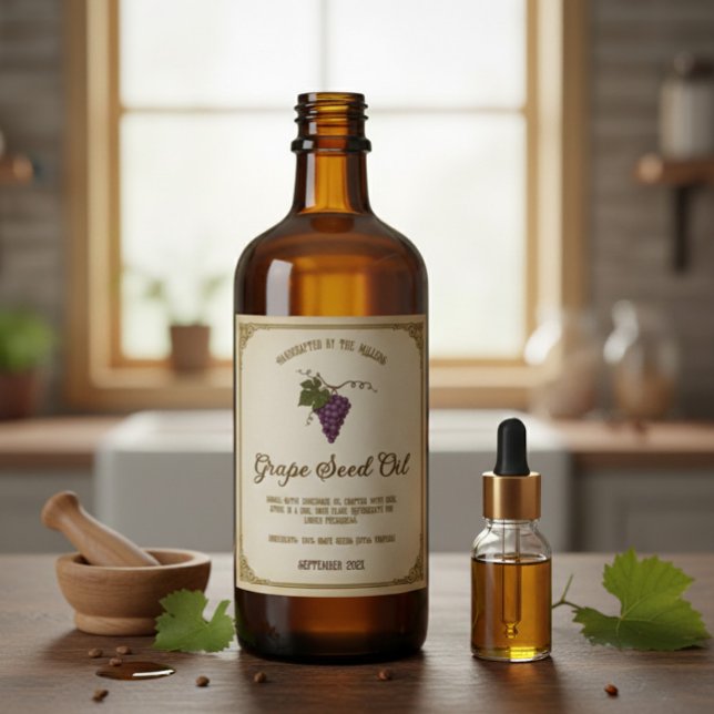 Custom Vintage Grape Seed Oil Label  (Creator Uploaded)