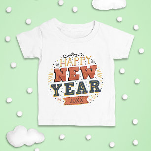 Custom Vintage Happy New Year Eve Design Unique Baby T-Shirt