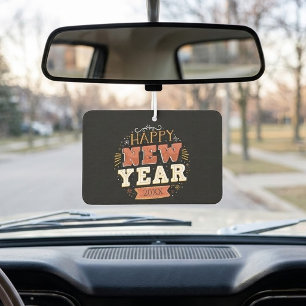 Custom Vintage Happy New Year Eve Design Unique Car Air Freshener