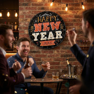Custom Vintage Happy New Year Eve Design Unique Dartboard