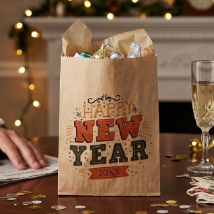 Custom Vintage Happy New Year Eve Design Unique Favour Bags