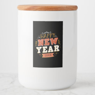 Custom Vintage Happy New Year Eve Design Unique Food Label