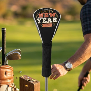 Custom Vintage Happy New Year Eve Design Unique Golf Head Cover