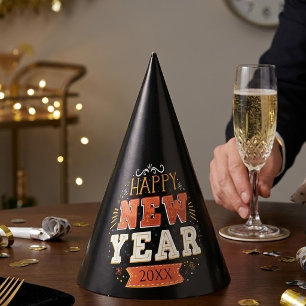 Custom Vintage Happy New Year Eve Design Unique Party Hat