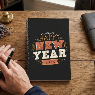 Custom Vintage Happy New Year Eve Design Unique Planner