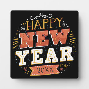 Custom Vintage Happy New Year Eve Design Unique Plaque