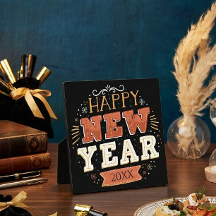 Custom Vintage Happy New Year Eve Design Unique Plaque