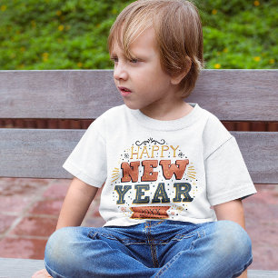 Custom Vintage Happy New Year Eve Design Unique Toddler T-Shirt