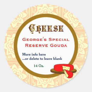 Custom Vintage Homemade Cheese Sticker