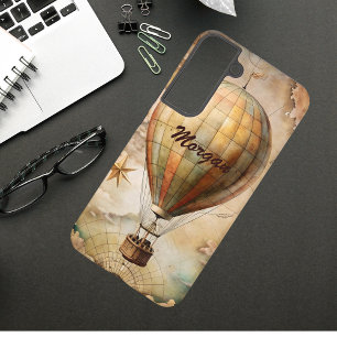 Custom Vintage Hot Air Balloon   Antique Travel  Samsung Galaxy Case