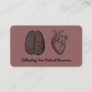 Custom Vintage Human Brain Illustration Business Card