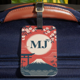 Custom Vintage Japanese Mount Fuji Luggage Tag