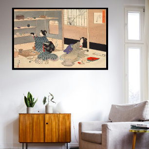 Custom Vintage Japanese Tea Ceremony Art 2 Canvas Print