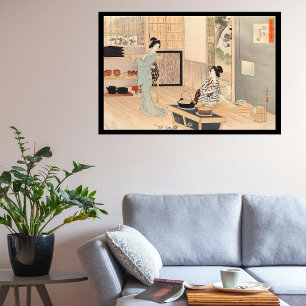 Custom Vintage Japanese Tea Ceremony Art 3 Canvas Print