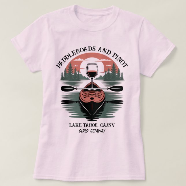 Custom Vintage Kayak & Wine Shirt – Group Trip  (Design Front)