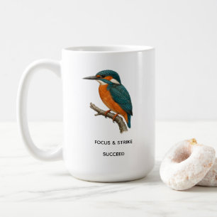 Custom Vintage Kingfisher Bird Botanical Art Focus Coffee Mug