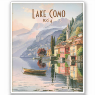 Custom Vintage Lake Como Italy Watercolor Travel