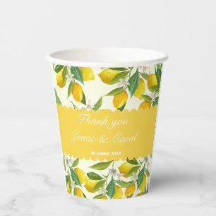Custom Vintage lemon green yellow Party Paper cup