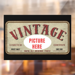 CUSTOM VINTAGE LIMITED EDITION PERSONALIZE PHOTO WINDOW CLING
