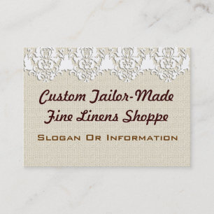 Custom Vintage Linen Large Business Cards
