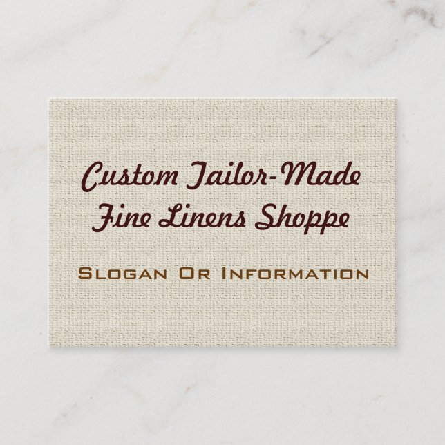Custom Vintage Linen Large Business Cards (Front)