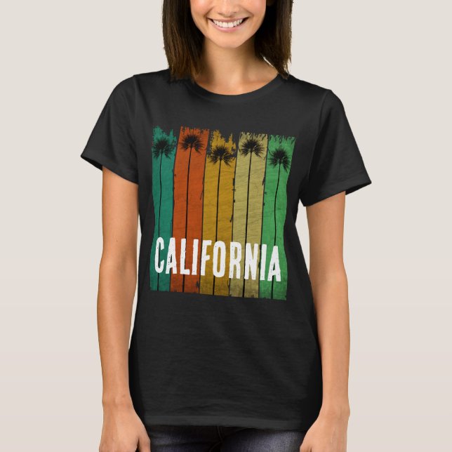 CUSTOM VINTAGE PALM TREES CALIFORNIA T-Shirt (Front)