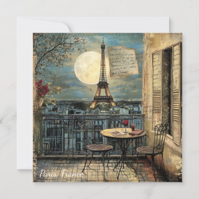 Custom Vintage Paris Eiffel Tower Romantic Art (Front)