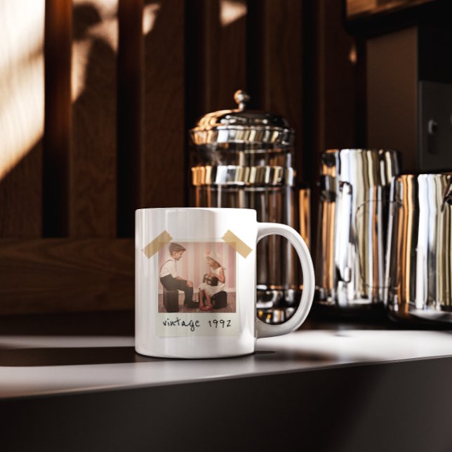 Custom Vintage Photo And Year Birthday Customazed Mug (Creator Uploaded)