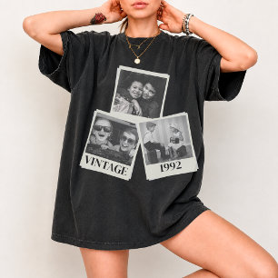 Custom Vintage Photo and Year Shirt, Personalised  T-Shirt