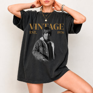Custom Vintage Photo Birthday Shirt, Retro Year T-Shirt
