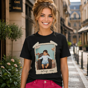 Custom Vintage Photo Birthday T-Shirt