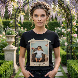 Custom Vintage Photo Birthday Tri-Blend Shirt