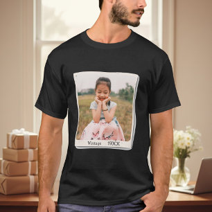 Custom Vintage Photo & Year Birthday T-Shirt