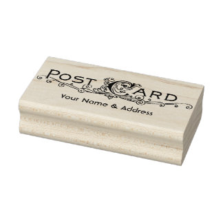 Custom Vintage Postcard Address Rubber Stamp